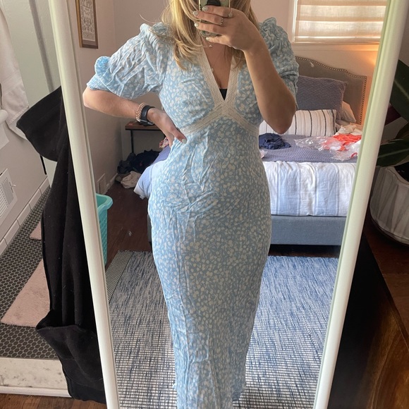Rixo x Target Floral Puff Sleeve Lace Inset Dress - Picture 1 of 3